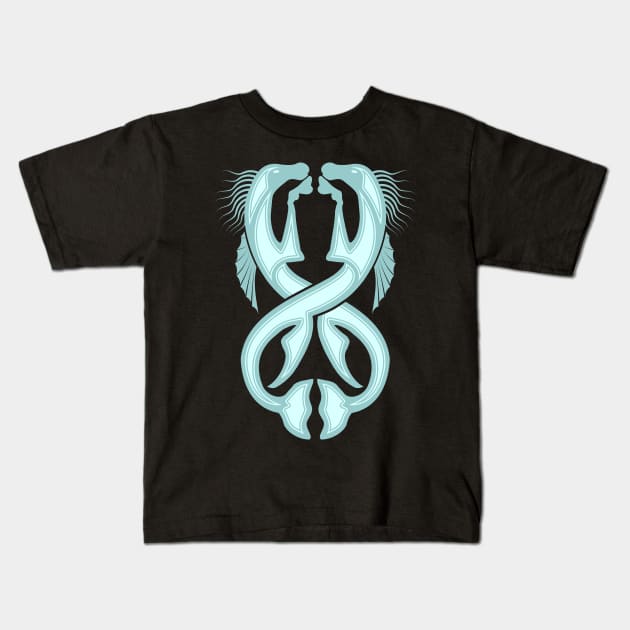 Pictish Seahorse Kids T-Shirt by Wareham Spirals